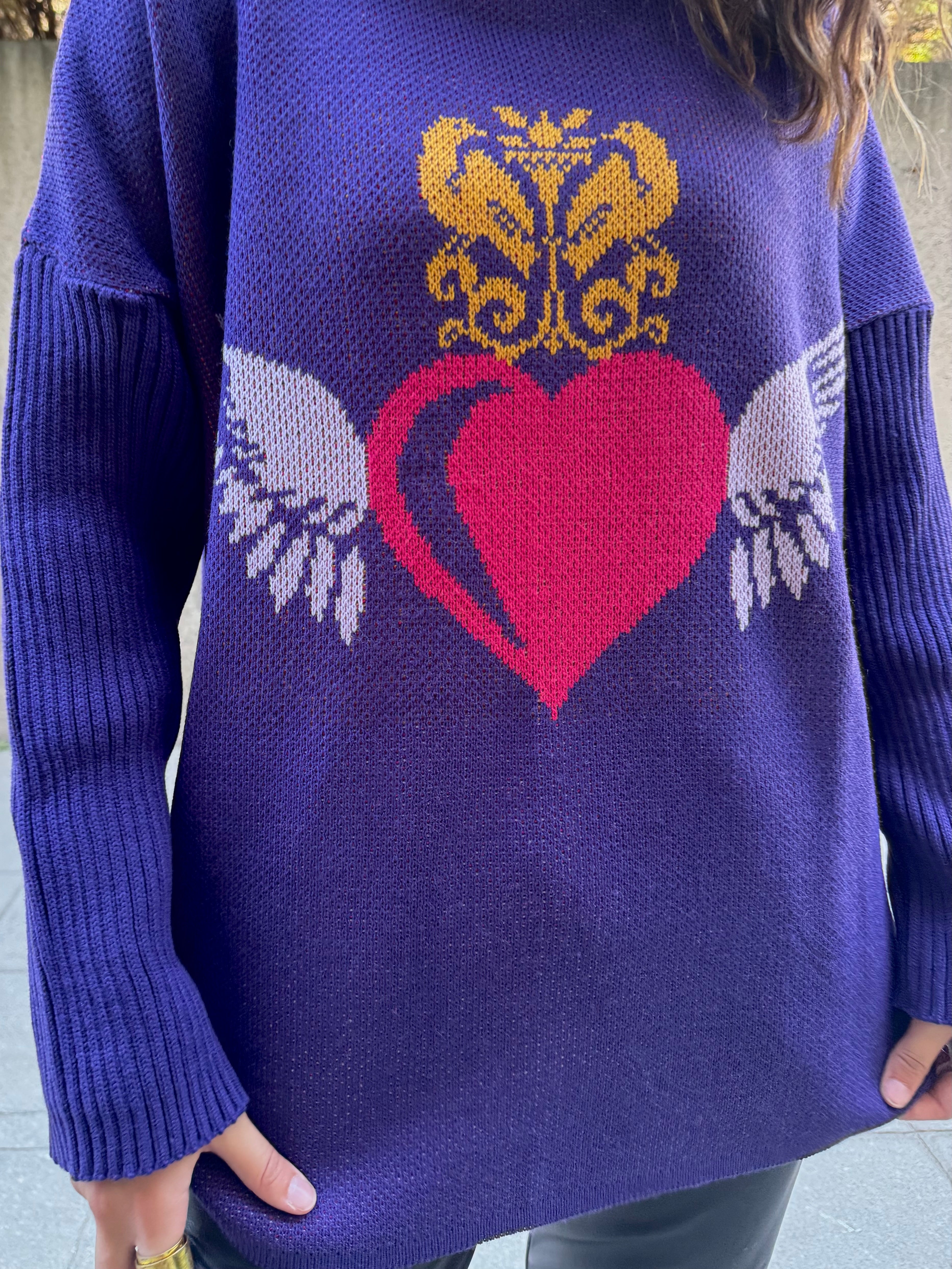 Sweater Corazón Morado