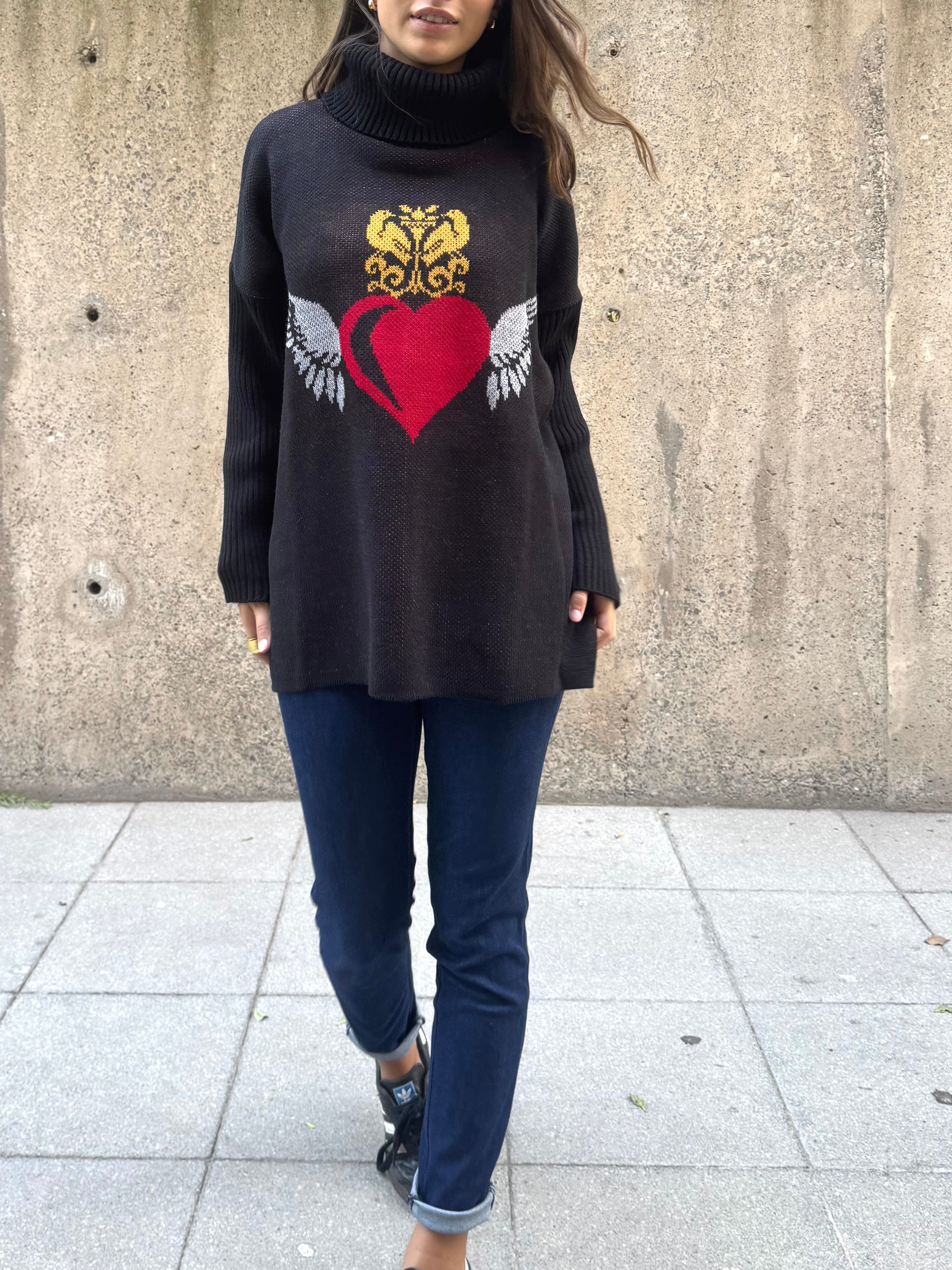 Sweater Corazón Negro