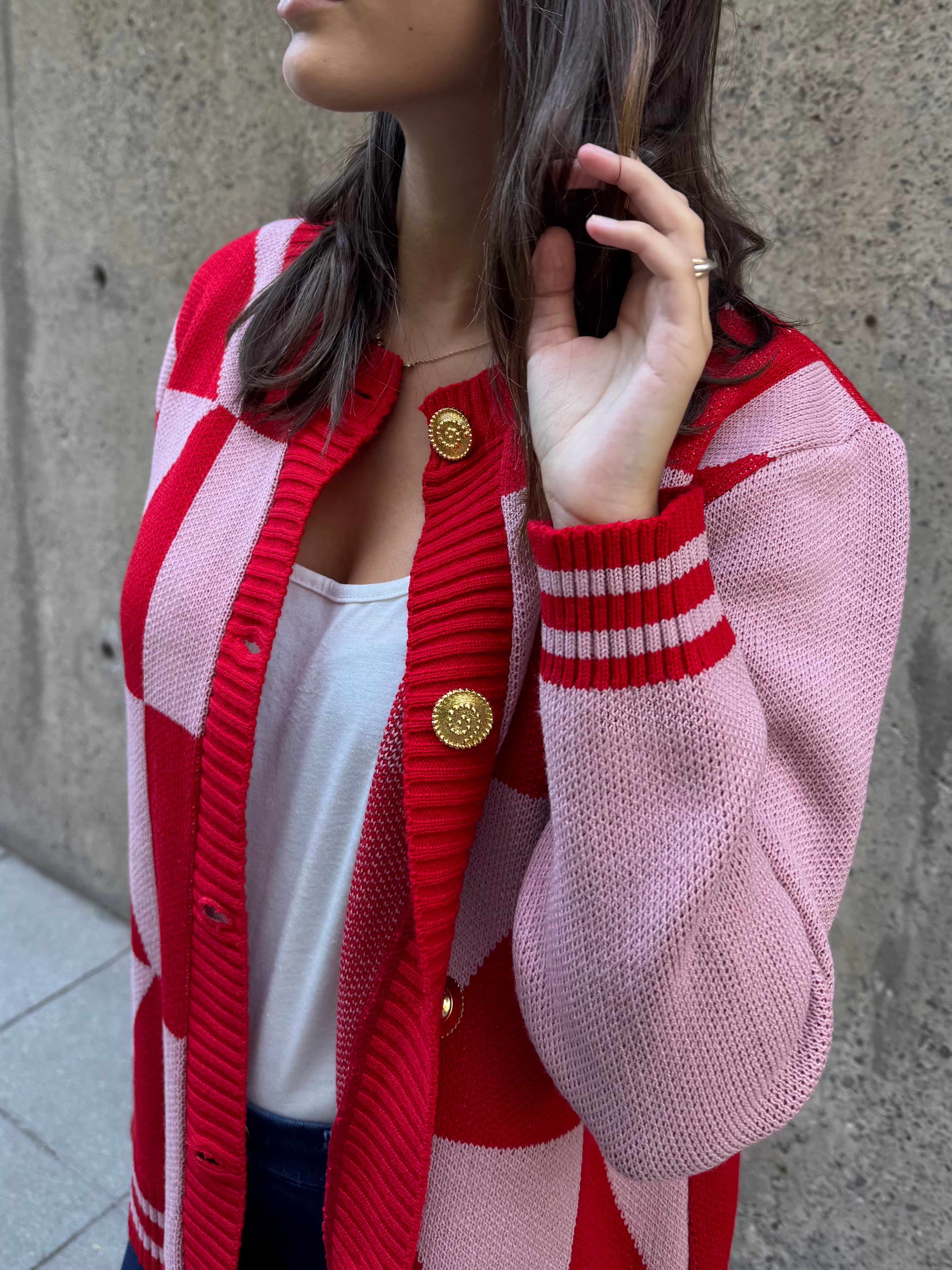 Chaleco Abotonado Rojo