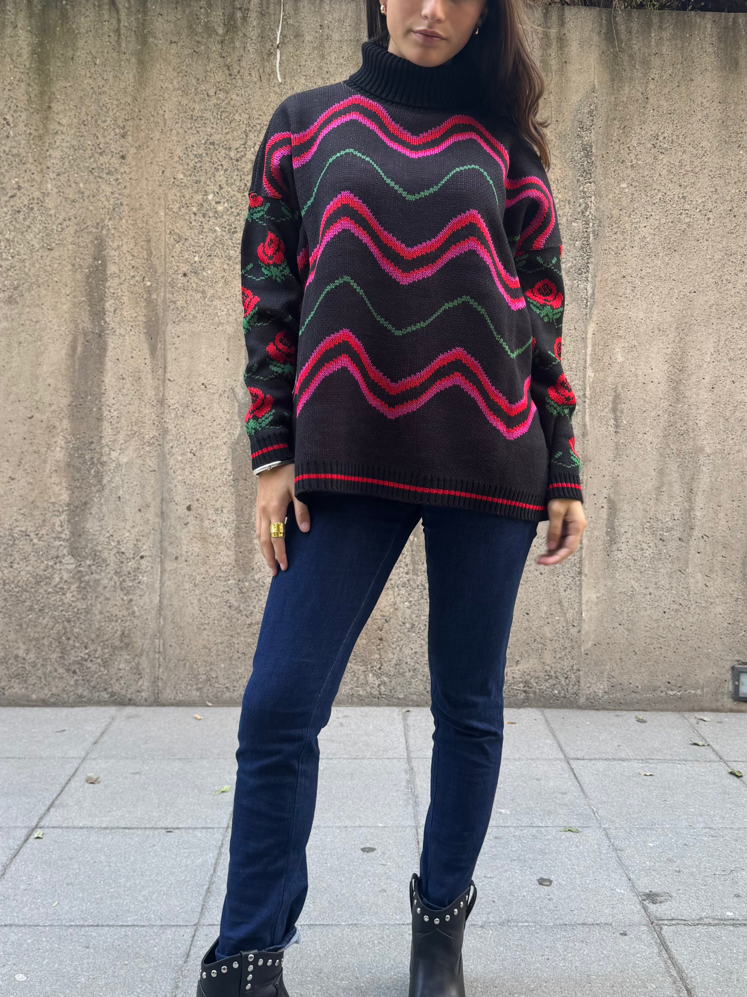 Sweater Zigzag Negro