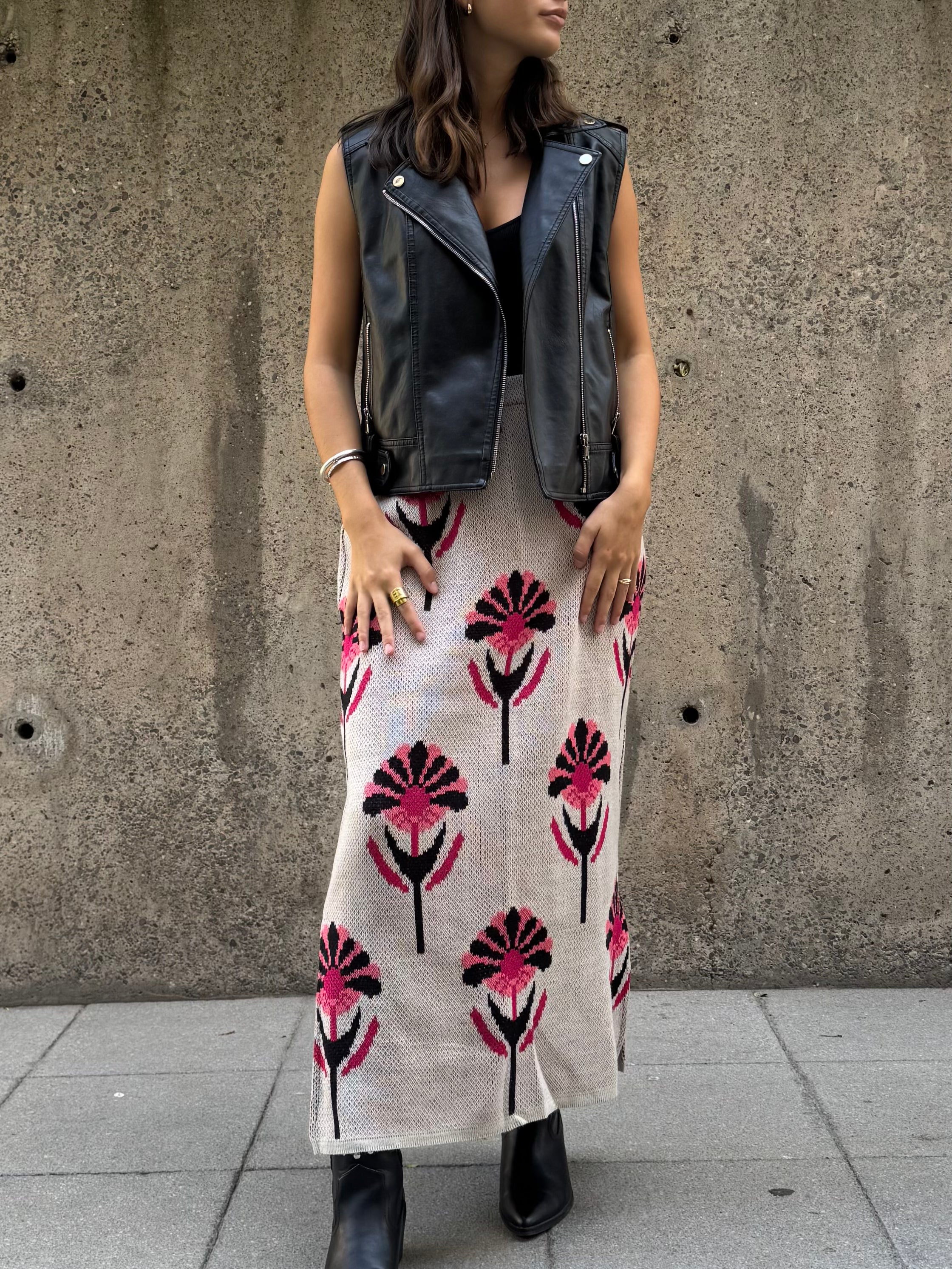 Falda de Hilo Blanco Hueso